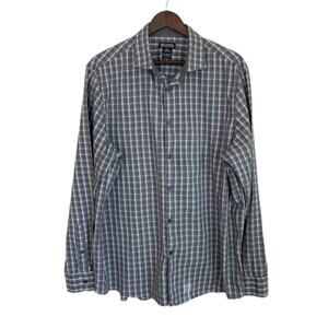 MICHAEL Michael Kors Tailor Fit Gray Plaid Button Up - XXL